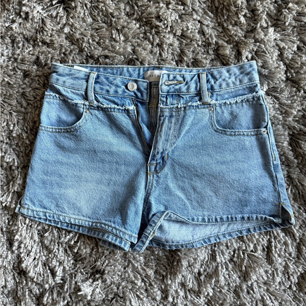 Pacific Sunwear Blue Jean Shorts Mid-Rise Cut-Off